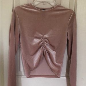 LIVHT PINK SUEDE CROP TOP